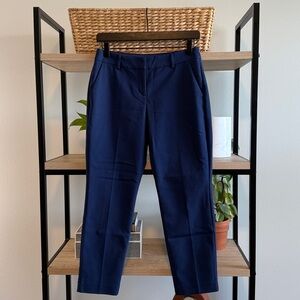 Express Columnist Mid-Rise Cropped Navy Woven Career Dress Pant Trouser, 2P